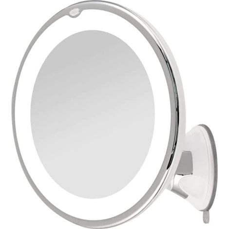 Miroir de table avec éclairage avec miroir grossissant 10x, LED
