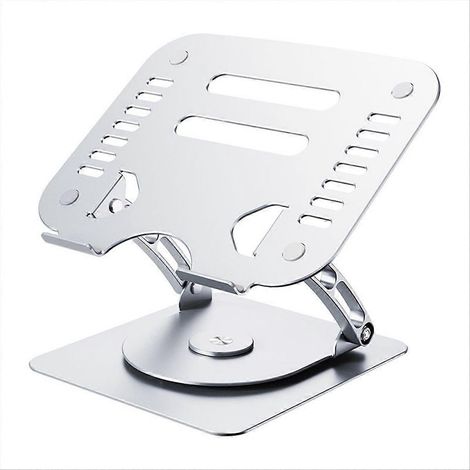 Laptopständer aus Aluminiumlegierung, 360° drehbar, kompatibel mit Tablets und Laptops – Silber (1/5)