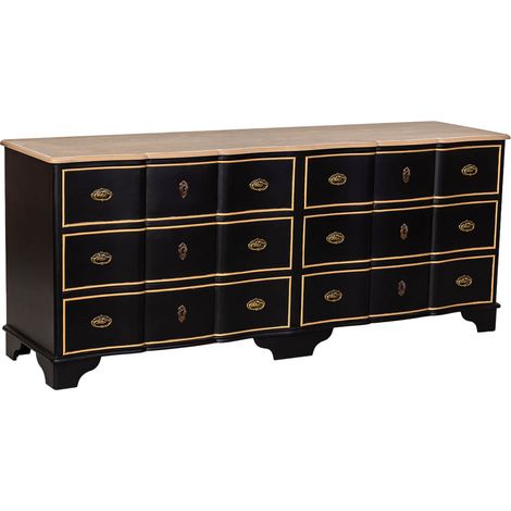 Cómoda de madera negro 193x50x80h cm (1/5)