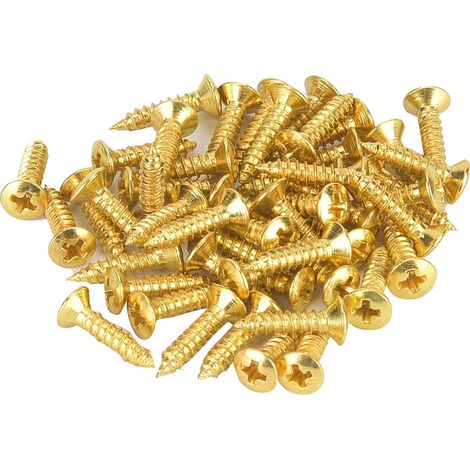 50 vis dorées 12x2,5mm pour guitare basse électrique, plaque arrière, couvercle, visserie de fixation, lot de 50 pièces (1/5)
