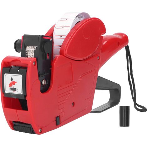 Étiqueteuse de prix 8 chiffres rouge, machine portable à marquer les prix pour magasin, entrepôt, usine. (1/5)