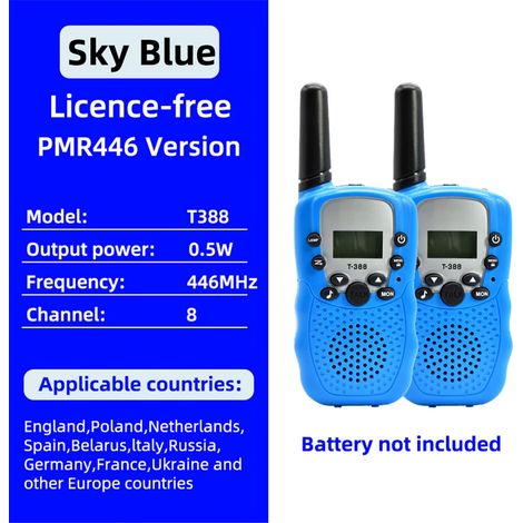 Lot de 2 mini talkies-walkies portables pour enfants, portée de 6 km, radio bidirectionnelle, jouet pour garçons et filles. (1/5)