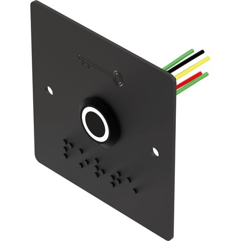 Bouton poussoir INOX Noir 19 mm LED Vert/Blanc NO+NC + PBP19B 6 fils soudés - SEWOSY - PB19VB6FBL-N (1/2)