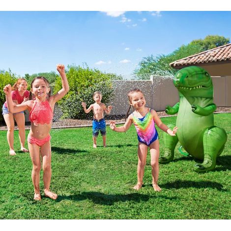 Diversión acuática con el aspersor hinchable dinosaurio Bestway