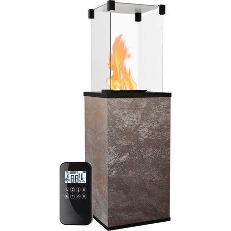 KRATKI Gaskamin PATIO Mini Quarzstein Oxide Nero Gasheizgerät 4-8,2 kW (1/5)