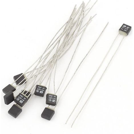 sourcing map 10 pièces Nouveau fusible thermique à double câble RH 130C 250V 2A noir