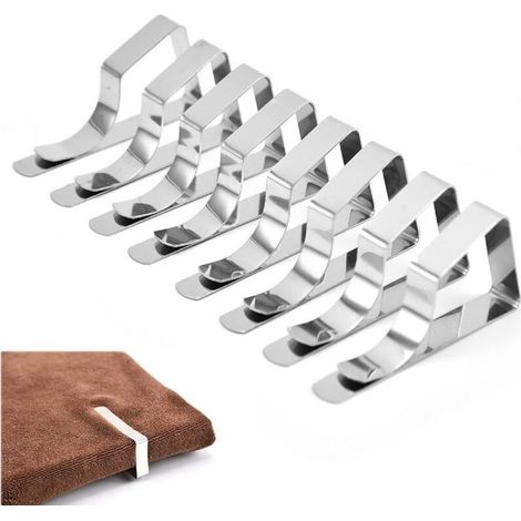 Pinces à Nappe Ensemble Pinces à Nappe en Acier Inoxydable Réglable Nappe Clip Clip pour Nappe D'ExtéRieur Pinces de Table Jardin Pince à Nappe en MéTal Pour Pique-Niques,Mariages, 8 Pièces (1/4)
