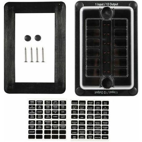 Portafusibles  de 12 vías, caja portafusibles de cuchilla ATC/ATO, con indicador LED, apto para vehículos y embarcaciones, 12-32 V CC