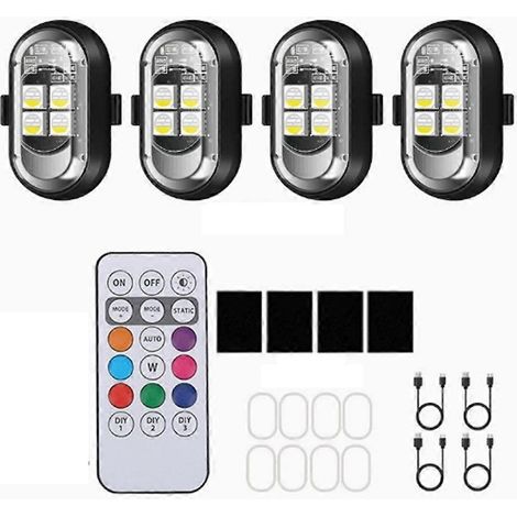 RGB-Blitzlichter für Autos und Motorräder, kabellose LED-Blinklichter, Zubehör für Flugzeuge und Hubschrauber (1/5)