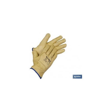 Pack mit 12 extra Rindslederhandschuhen mit Futter T-10