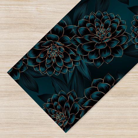 Tappeto passatoia fantasia made in Italy antiscivolo lavabile aderente 139 Botanic - 50x100cm