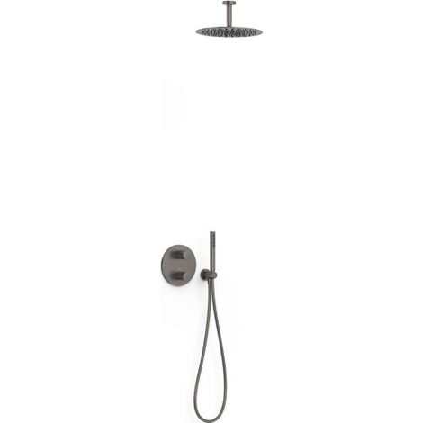 Kit robinet thermostatique encastré 2 voies pour douche Therm-box Graphite - TRES 26235003GR