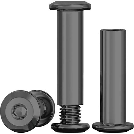 Connecteur M8 Acier Inoxydable A2 V2A Vis Meuble Noir M8x30mm 10 Pièces 10 Écrou Douille Armoire (1/5)