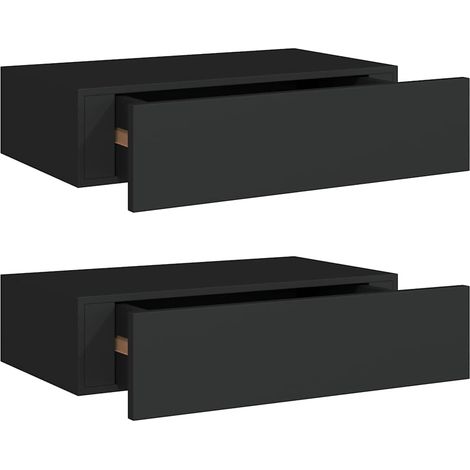 Maison Exclusive - Wandregale mit Schubladen 2 Stk. Schwarz 40x23