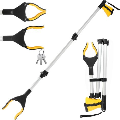 108 cm Pick Up Pliers for the Elderly and Disabled Magnets, Pick Up Tools Telescopic Rotating Clip for Catching Objects, Waste Pick Up Pliers (Yellow) (1/5)