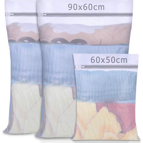 CCYKXAFilet Linge XL pour Machine à Laver, Lot de 3 Sac a Linge, Réutilisable Sac Filet, Sac Filet De Lavage,Sac à Linge Voyage pour Délicats,sous-Vêtements (1/5)