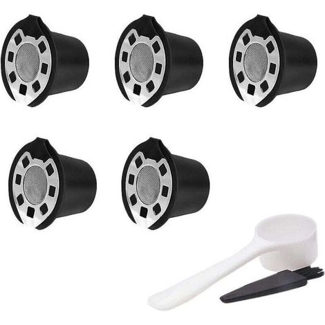 Lot de 5 filtres à café pour capsules de café rechargeables en acier inoxydable (1/4)