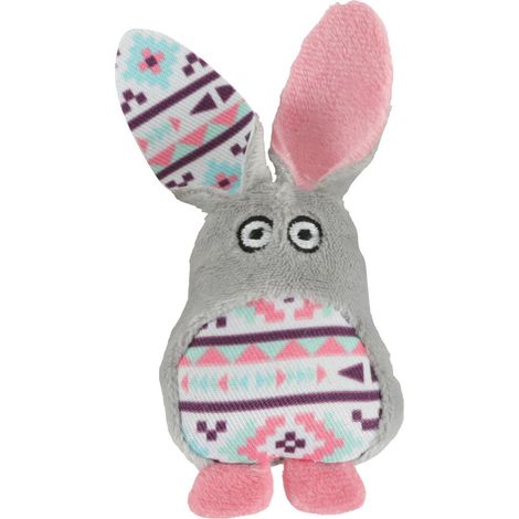 Lapin gris Kali. 11 x 5 cm x 3 cm. avec catnip. Jouet chat - zolux