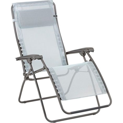 Fauteuil Relax Transat Jardin - Chaise Longue Zéro Gravité - Rsxa Clip - Batyline® Iso - Bleu Ciel - Lafuma Mobilier