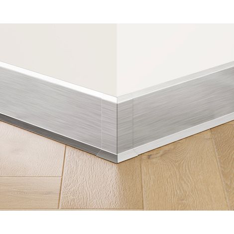 Außenecke FL für Sockelleisten F aus Stahl 8cm x 3cm x 3cm - silber satiniert (1/5)