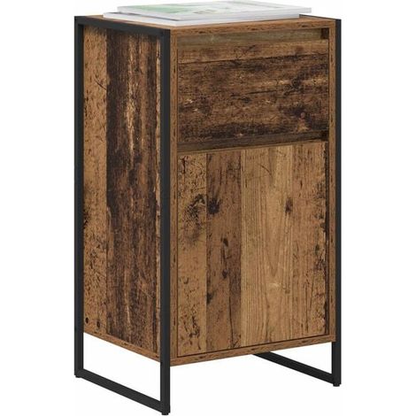 Buffet de Cuisine en Bois Vintage, Meuble Rangement 43x36x75.5 cm, Desserte avec Étagères pour Salon ou Entrée, Style Rustique (1/5)