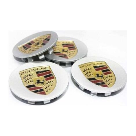 75MM 4-pack Porsche Silver Centre Cap (Single)..DEBUNS
