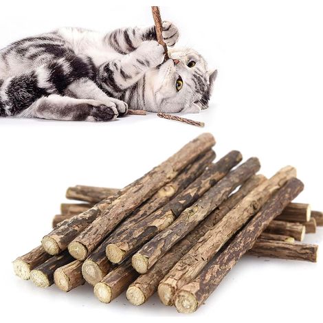 Lot de 30 Bâtons Molaires pour Chat, Jouets à Herbe Matatabi Silvervine Naturels avec Dentaires pour Chaton (1/5)