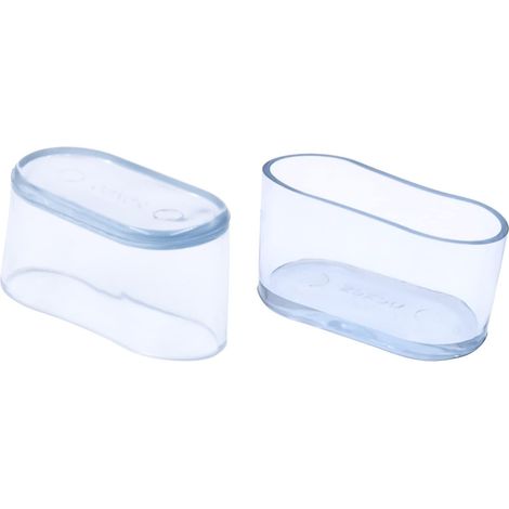 Lot de 52 embouts ovales pour pieds de chaise, en PVC souple transparent, pour pieds de chaise et de table, 20 x 40 mm (2,0 x 4,0 cm)