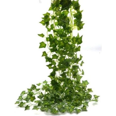 Guirlande Lierre Artificielle - 2.4 M - Feuilles Réalistes - Pour Décoration Intérieure Extérieure - 12 Pièces (1/4)