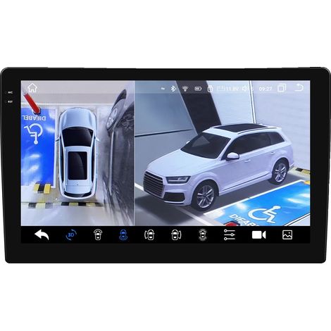 Reproductor de radio para coche, tamaño de pantalla, compatibilidad con smartphones, cámara QS8NPC 360 (1/2)