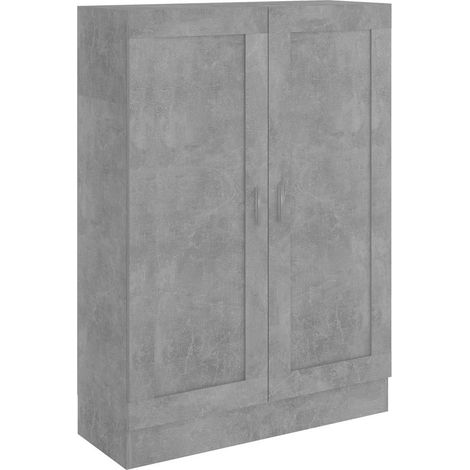 Armario de libros contrachapada gris hormigón 82,5x30,5x11 cm vidaXL