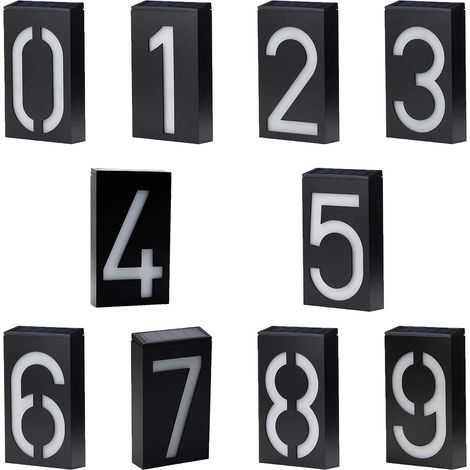 Targa 9 – LED solare – casa / hotel – porta con indirizzo – esterno – numeri illuminati