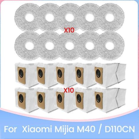 Ensemble de 20 sacs à poussière et chiffons de nettoyage pour aspirateur Xiaomi Mijia M40 D110CN - Pièces détachées