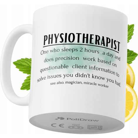 Mug humoristique pour kinésithérapeute, avec texte amusant et design graphique. Idéal pour les anniversaires, les fêtes et les occasions spéciales. Mug premium pour la maison, le bureau et le travail.