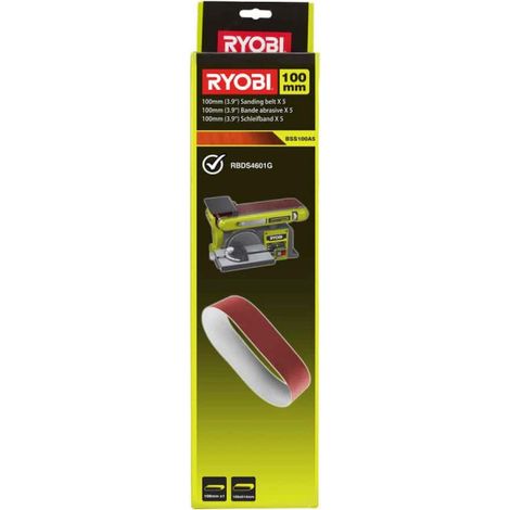 RYOBI 5 bandes abrasives 100 x 914 mm pour ponceuse à bande - grain 80 BSS100A5 (1/2)