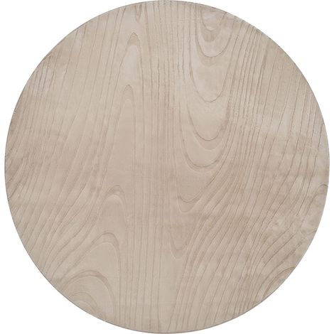 Faux Rabbit Fur Rug Beige Artificial Polyester Fur 160 cm Round Soft Shaggy High Pile Geometric Pattern ONTAKE (1/5)