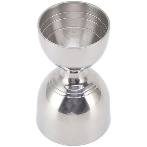 Misurino per cocktail 30/60 ml, misurino da barman, misurino per cocktail resistente e di alta precisione in acciaio inossidabile con ampia apertura per liquori (argento classico)