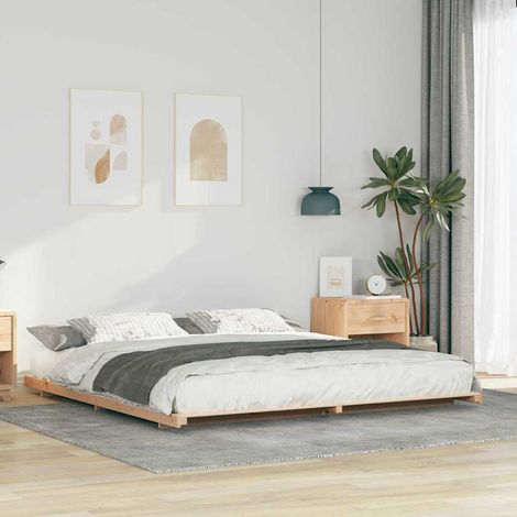 Bettrahmen Braun 200 x 220 cm Massives Kiefernholz