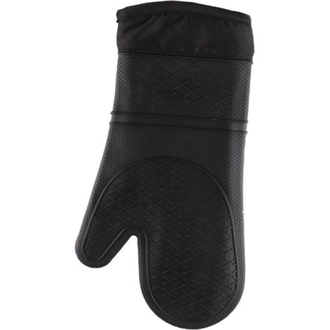 Mitaines en Silicone Griller des Mitaines Cuisine Pot Four Mitaines Chaudes Doublure Matelassée Gants Mitaines en Silicone pour Griller des Gants Grill Gants Preuve De l'eau (1/5)