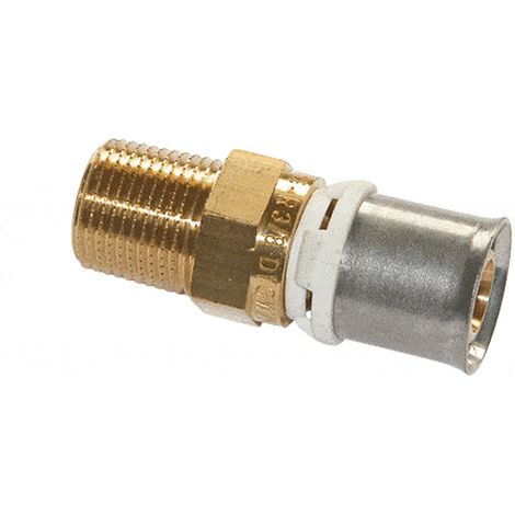 Raccord laiton nickelé multicouche fixe mâle 15x21, 16 mm, sans plomb 2"1/2 - 75