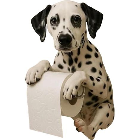 Porte-papier toilette chien, Chihuahua en résine, mural, rouleau de (1/5)