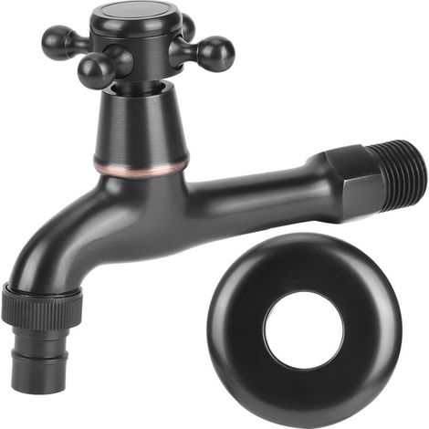 Robinet mural en laiton antique G1/2 pouces, robinet d'eau froide simple pour machine à laver (1/5)