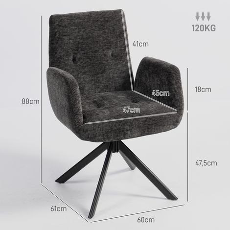 Polstersessel, Akzentsessel, modernes Design, drehbar, bis 120 kg, Schwarz (1/5)