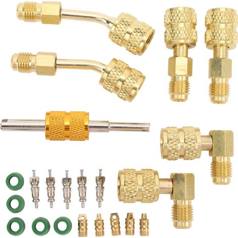 Kit d'adaptateur R410A avec dissolvant de noyau de Valve, tuyau de réfrigérant HVAC de 5/16 à 1/4 pouces pour Mini climatiseur divisé. (1/4)