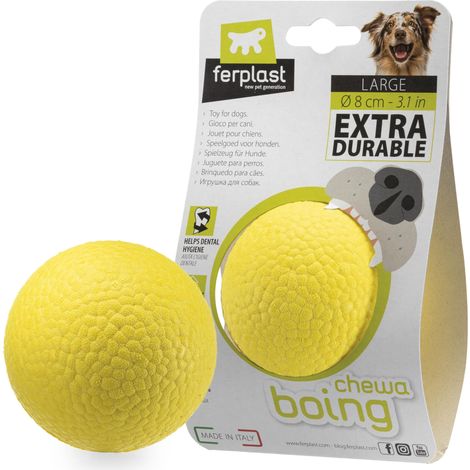 Jouet Chien, Distributeur Croquettes ou Friandises, en Caoutchouc Naturel Durable à Mâcher, Arôme de poulet, Rebondissant, Lancer et rapporter, Jouets pour Petit Chien, Orange (1/5)