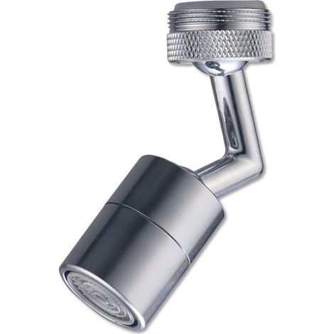 tête de robinet rotative universelle avec rallonge multifonctionnelle, aérateur et embout pivotant.