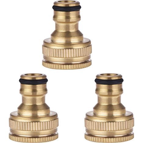 Kit de Connecteur de Robinet de Tuyau D'arrosage en Laiton de 3 Pièces, Adaptateur de Connecteur de Robinet de 1/2 Pouces 3/4 Pouces pour L'irrigation de Jardin de Lavage de (1/5)