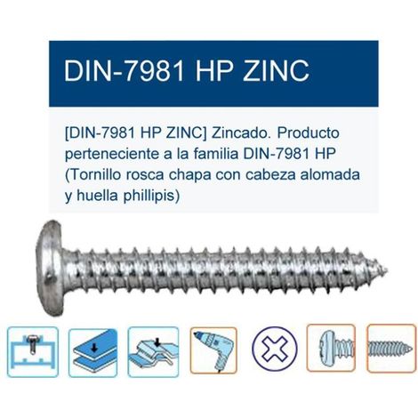 tornillo r-chapa din 7981hp alomada ph2 3,9x32 7x1,1-4 t8139032 (caja 2.5 unidades)