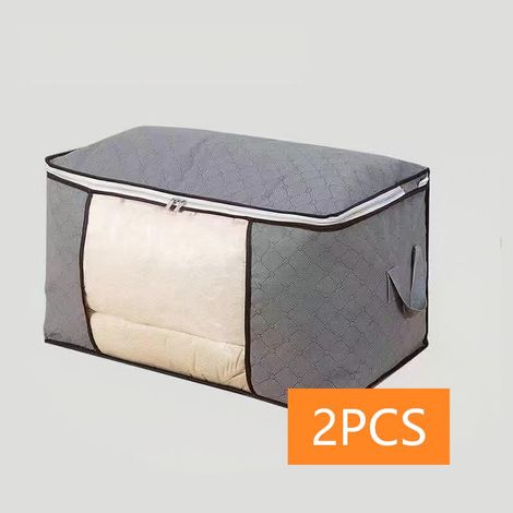 Juego de 2 bolsas de almacenamiento de ropa, caja de almacenamiento plegable para debajo de la cama (1/5)