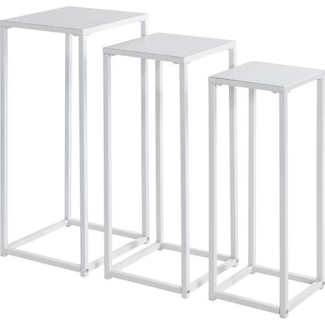 Lot de 3 porte-plantes coloris blanc (1/4)